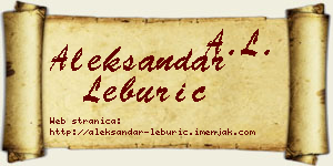 Aleksandar Leburić vizit kartica